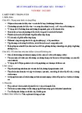 Đề cương kiểm tra giữa học kì 1 Tin học Lớp 7 - Năm học 2022-2023